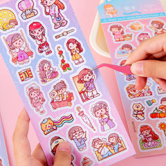 【NO.13】 :DIY Journal Cartoons Stickers (3.5 × 9.8 in)