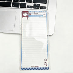 【NO.8】 :B5 half Long Notepads (Approx. 3.3 × 9.8 inches)