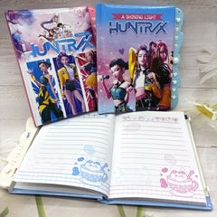 【NO.14】 :A6  (5.5 × 4.1 in) Lock Diary Notebook Cartoon Password